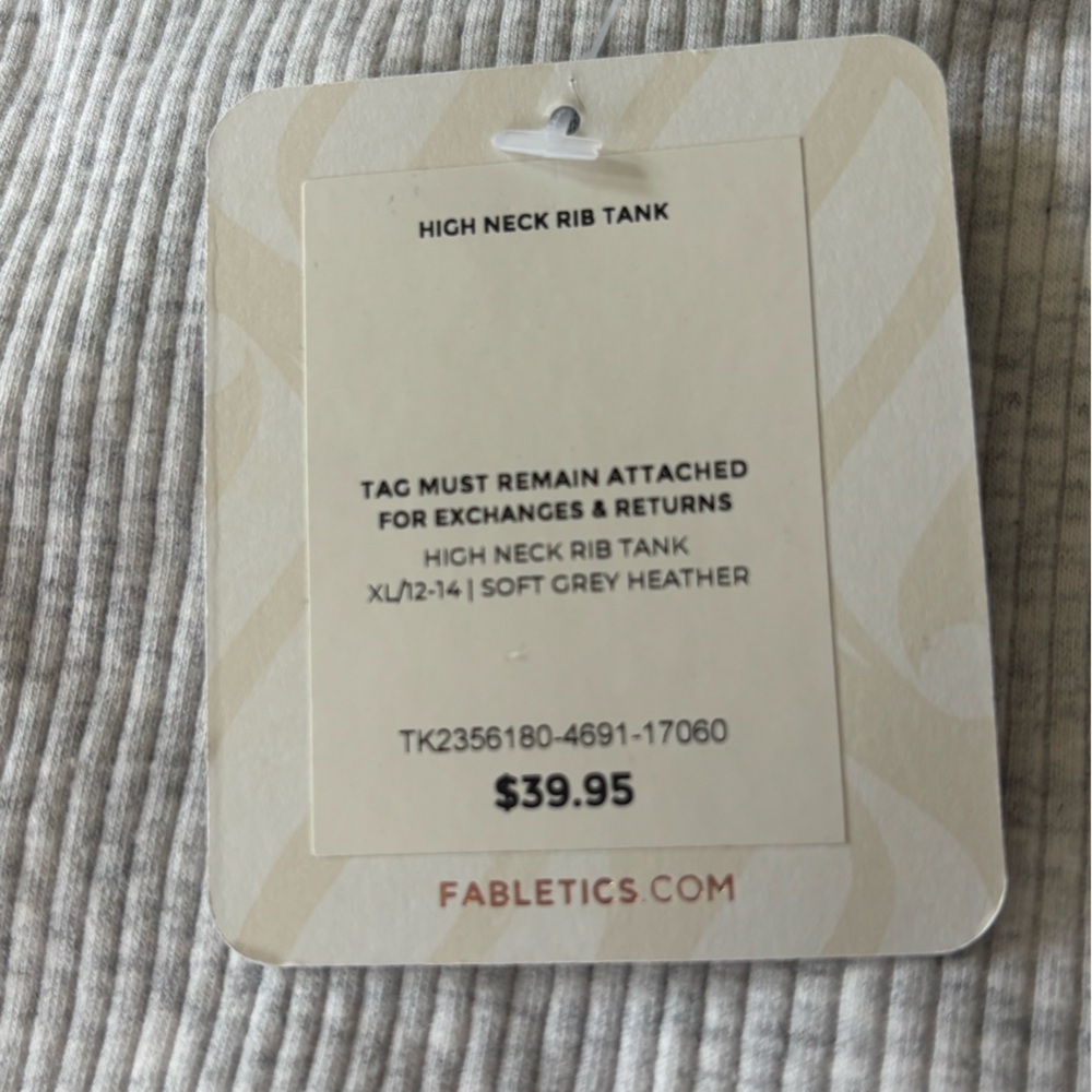 Fabletics High Neck Rib Built-In Bra Tank - Picture 7 of 8